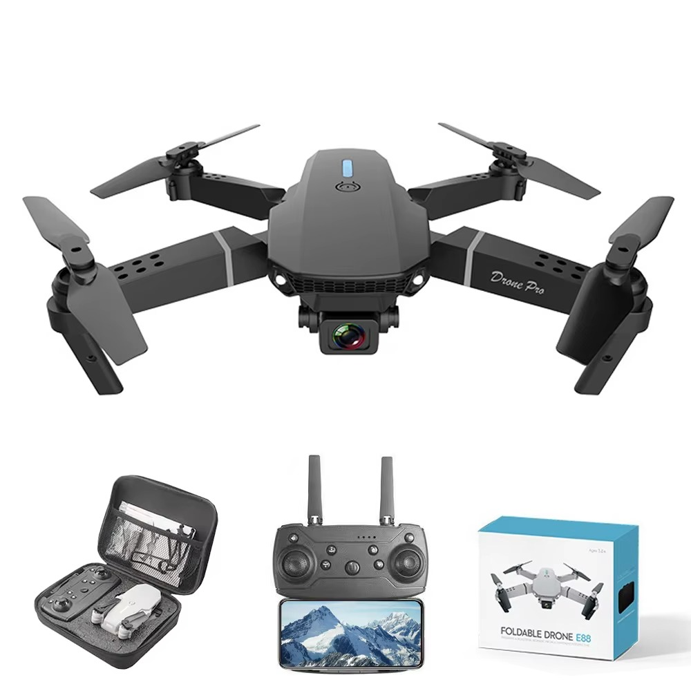 Dron E88 Pro-HD 4K + HELICES DE REPUESTO EXTRA (ULTIMAS UNIDADES DISPONIBLES)