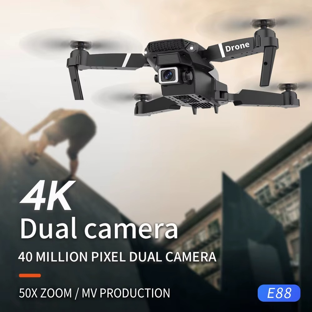 Dron E88 Pro-HD 4K + HELICES DE REPUESTO EXTRA (ULTIMAS UNIDADES DISPONIBLES)